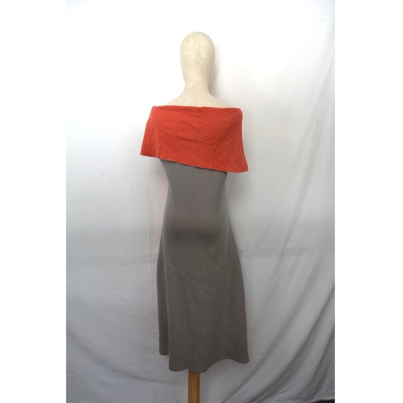 Like new Maya Epler handmade knit grey and coral dress, size S-M - Picture 6 of 14